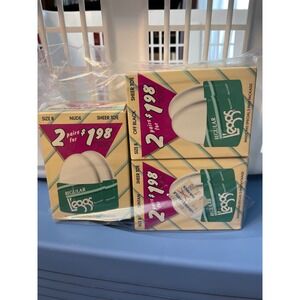 Leggs Pantyhose Multi Nude Suntan Off Black Size B Sheer Toe 6 Pairs Total